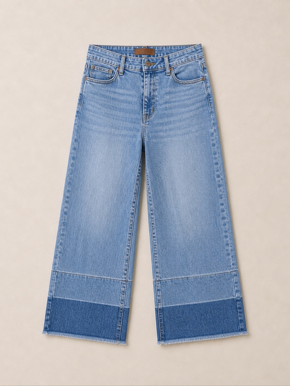 Judy Blue High Rise Wide Leg Crop Jeans Medium Wash Medium Release Hem 5/27 - Picture 3 of 10